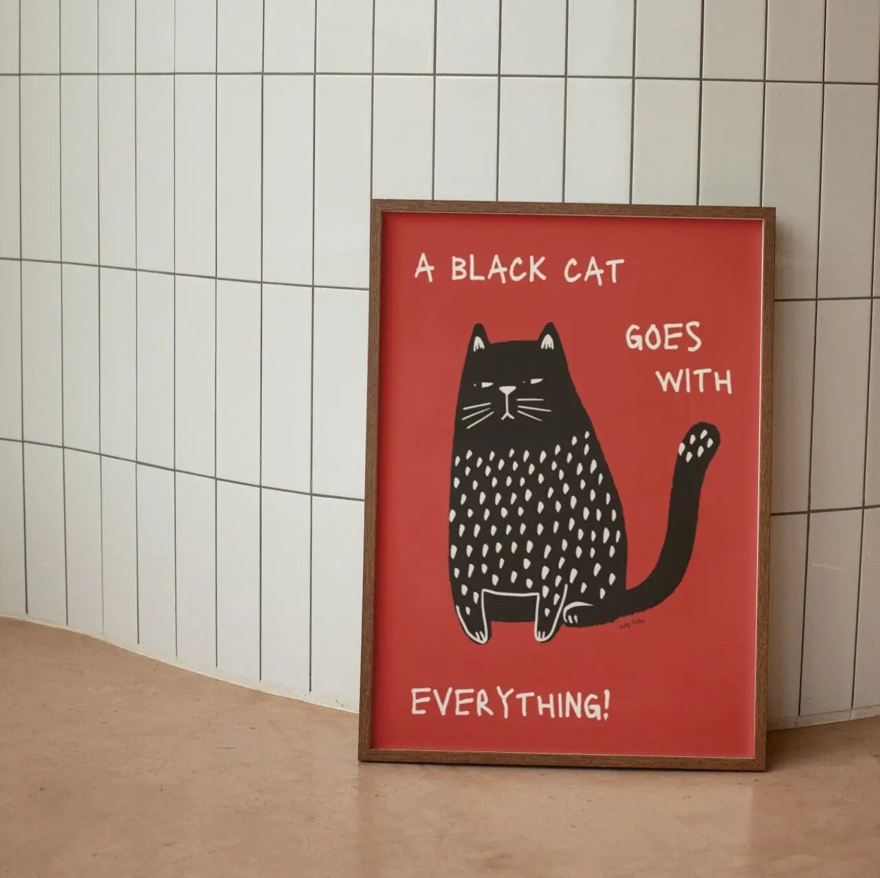 Black Cat Funny Animal Wall Art Canvas - 02 / 40x60cm - Posters