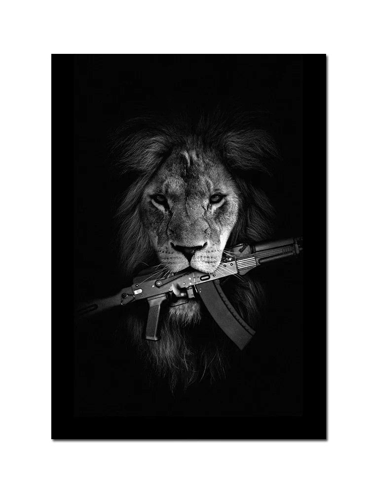 Black Doberman Dog Canvas Poster Art - C / 50x70cm No Frame