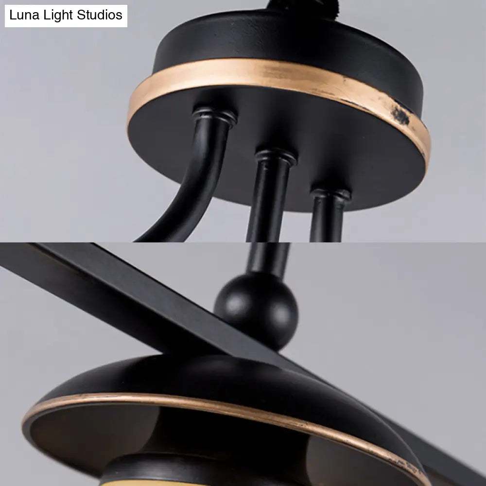 ديكوربايتس™ مصباح معلق على شكل برميل زجاجي أسود - تركيبات كلاسيكية بثلاثة مصابيح لغرفة الطعام