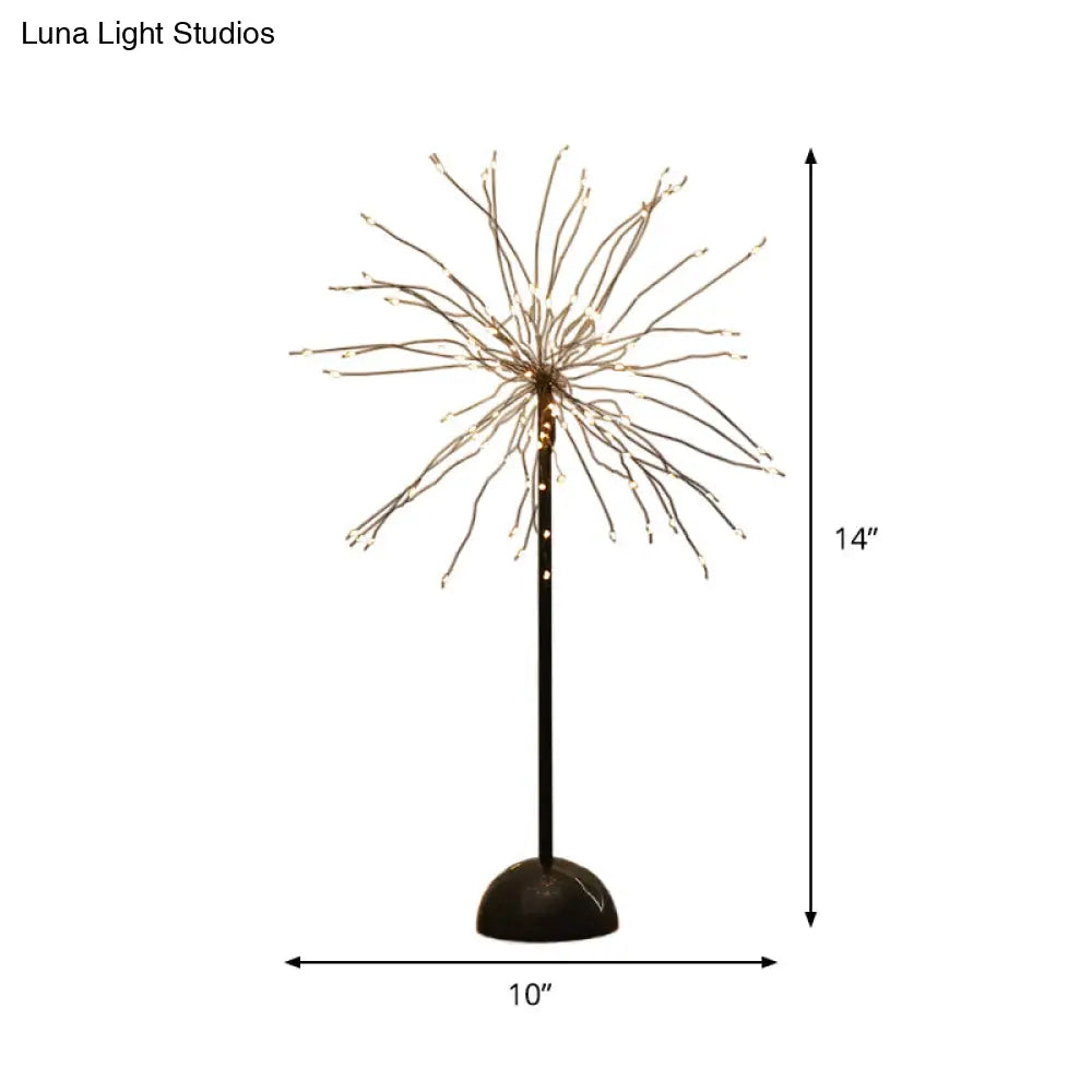 Black LED Metal Starburst Nightstand Light - Stylish Living Room Decor