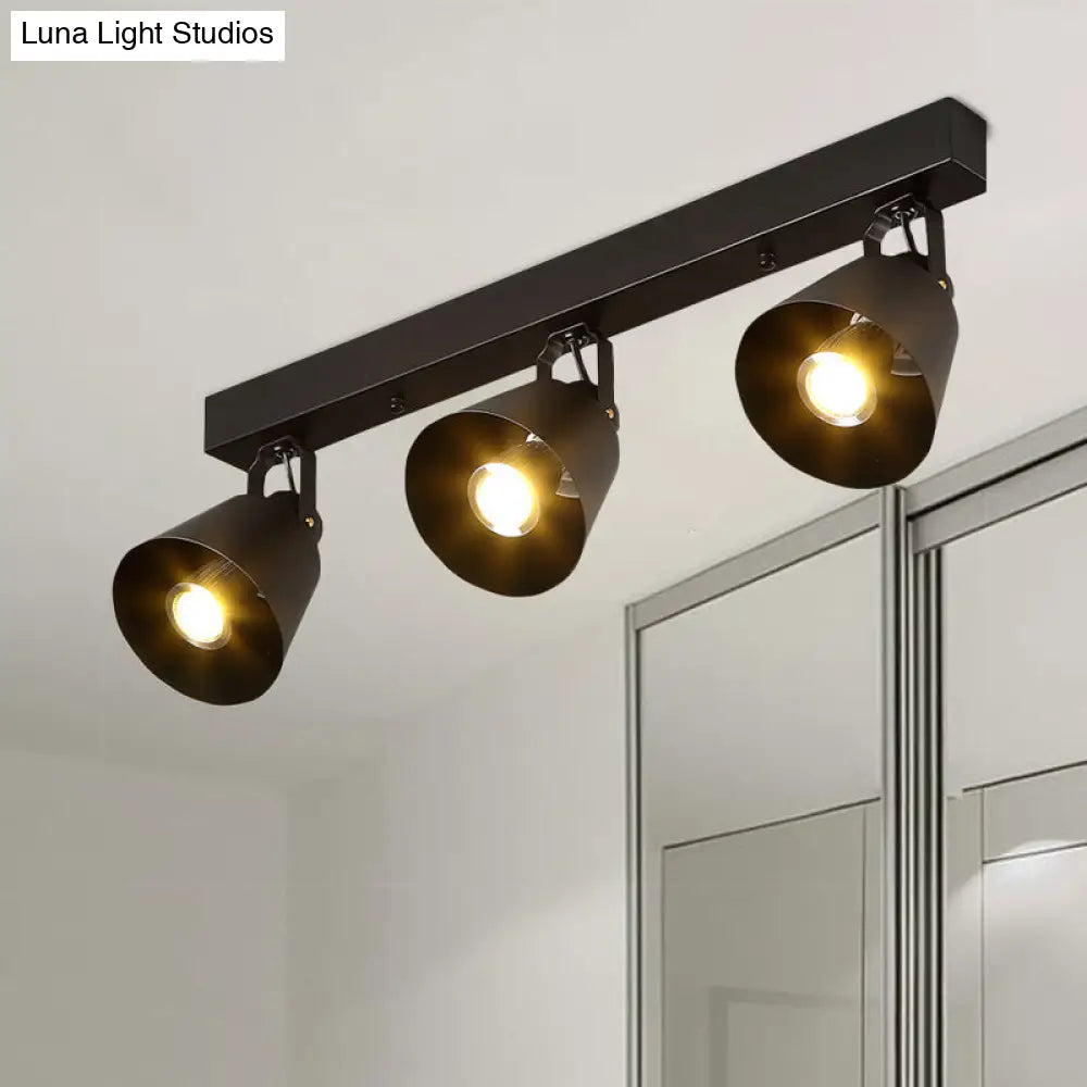 DecorBites™ DecorBites™ Foco empotrable de metal negro para club de vinos: Lámpara de techo semiempotrada de 1/3 de cabezal con diseño giratorio