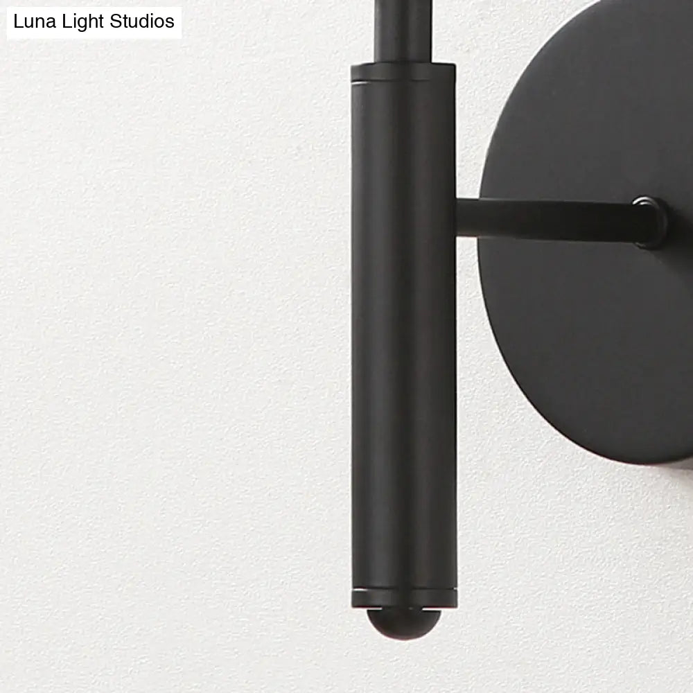 DecorBites™ Black Modern Globe Wall Light with Clear Textured Glass and 1 Bulb