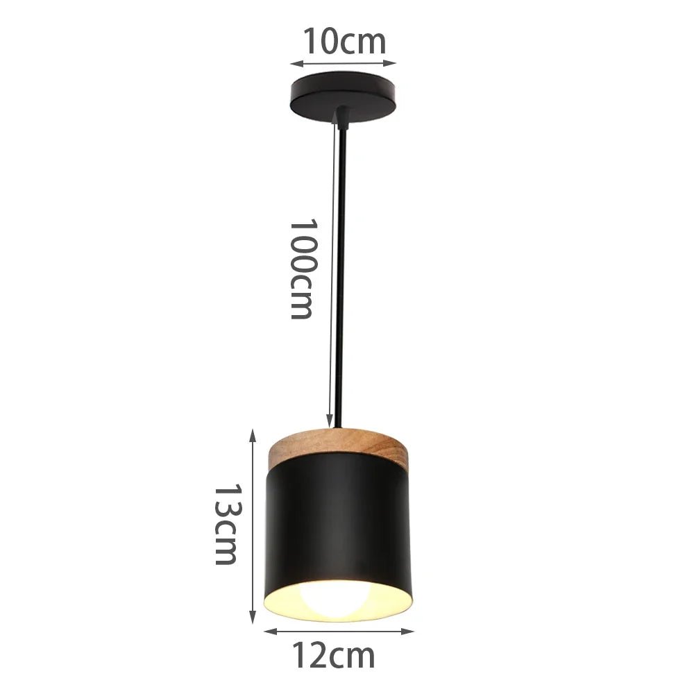 Black Wood Industrial Pendant Light - Decorbites
