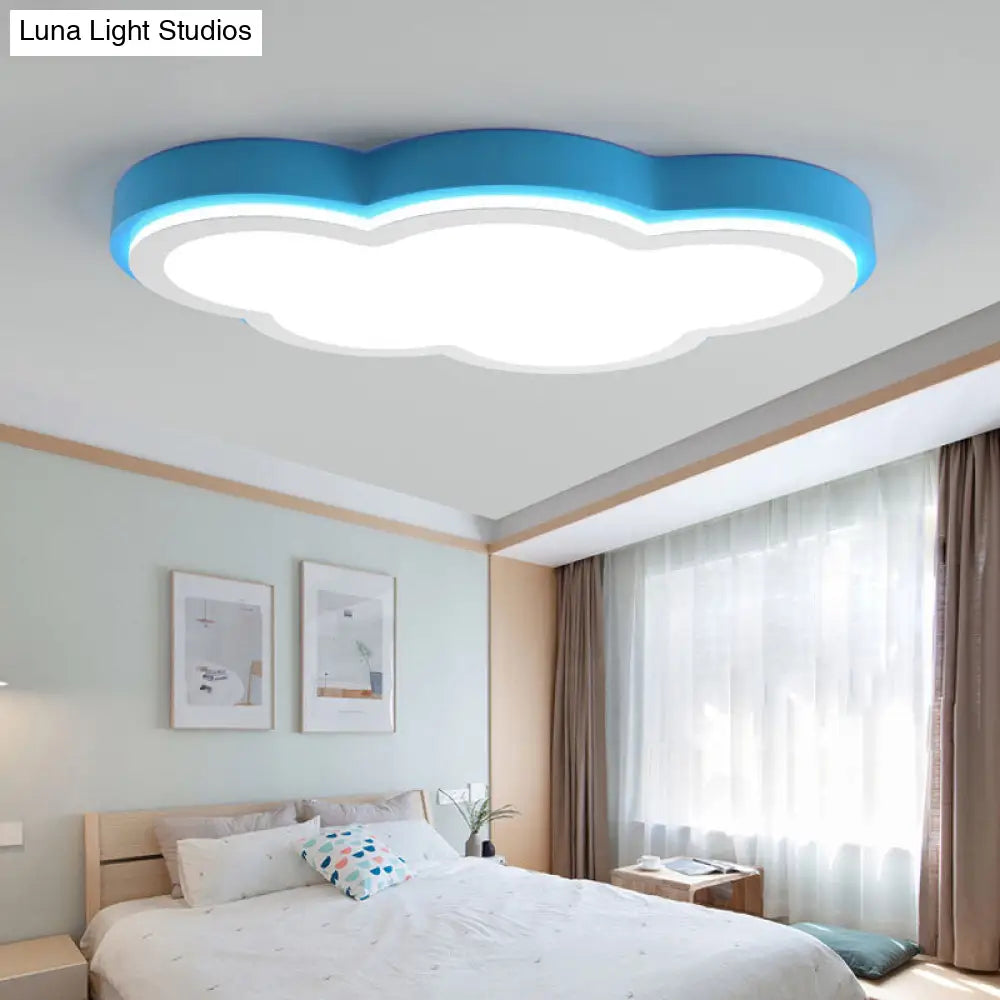 DecorBites™ DecorBites™ Blue Acrylic Shade LED Flush Ceiling Light for Child Bedroom - Modernist & Warm/White Lighting