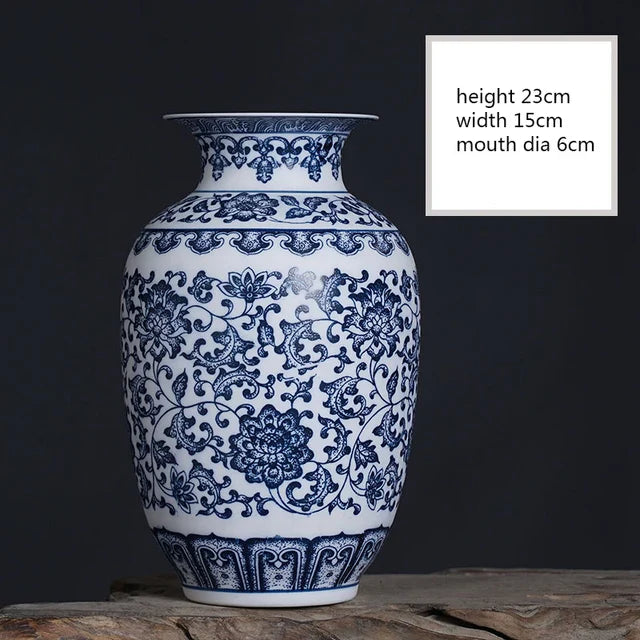 Blue and White Ceramic Vase - Elegant Home Decor - A - Vase