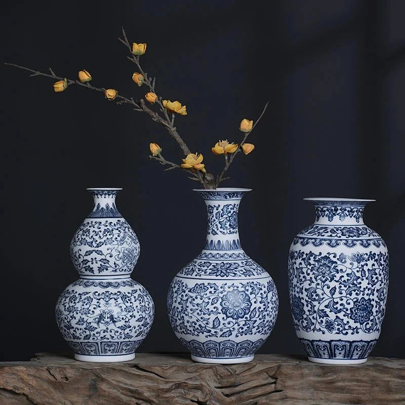 Blue and White Ceramic Vase - Elegant Home Decor - Vase