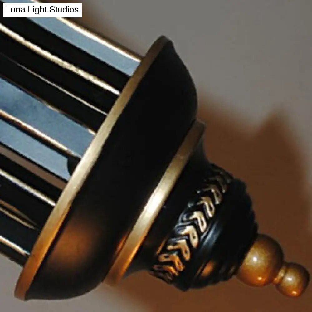 Blue Glass Dome Chandelier: Mediterranean Style Pendant Lighting for Dining Table - 8 Lights