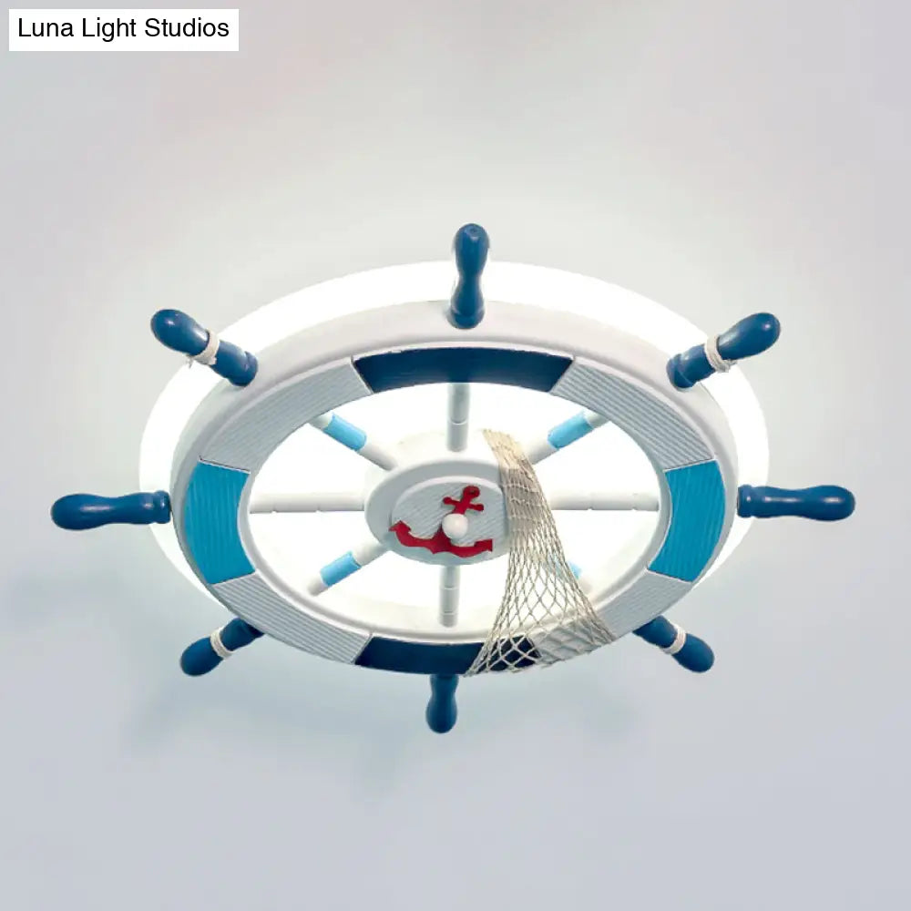 DecorBites™ DecorBites™ Blue LED Round Acrylic Ceiling Light with Creative Rudder Design - Flushmount Lighting