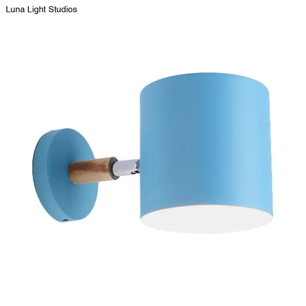 DecorBites™ Blue Metal Wall Lamp with Rotating Node - Tubular Macaron Sconce Light