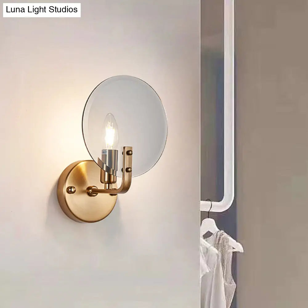 DecorBites™ Blue Retro Flake Glass Sconce Light - Gold Right Angled Arm - Wall Lighting Fixture