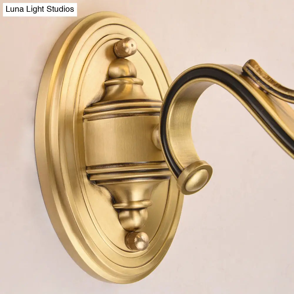 Blue Stained Glass Wall Sconce - Elegant Baroque Style Wall Mount Lamp for Bedroom