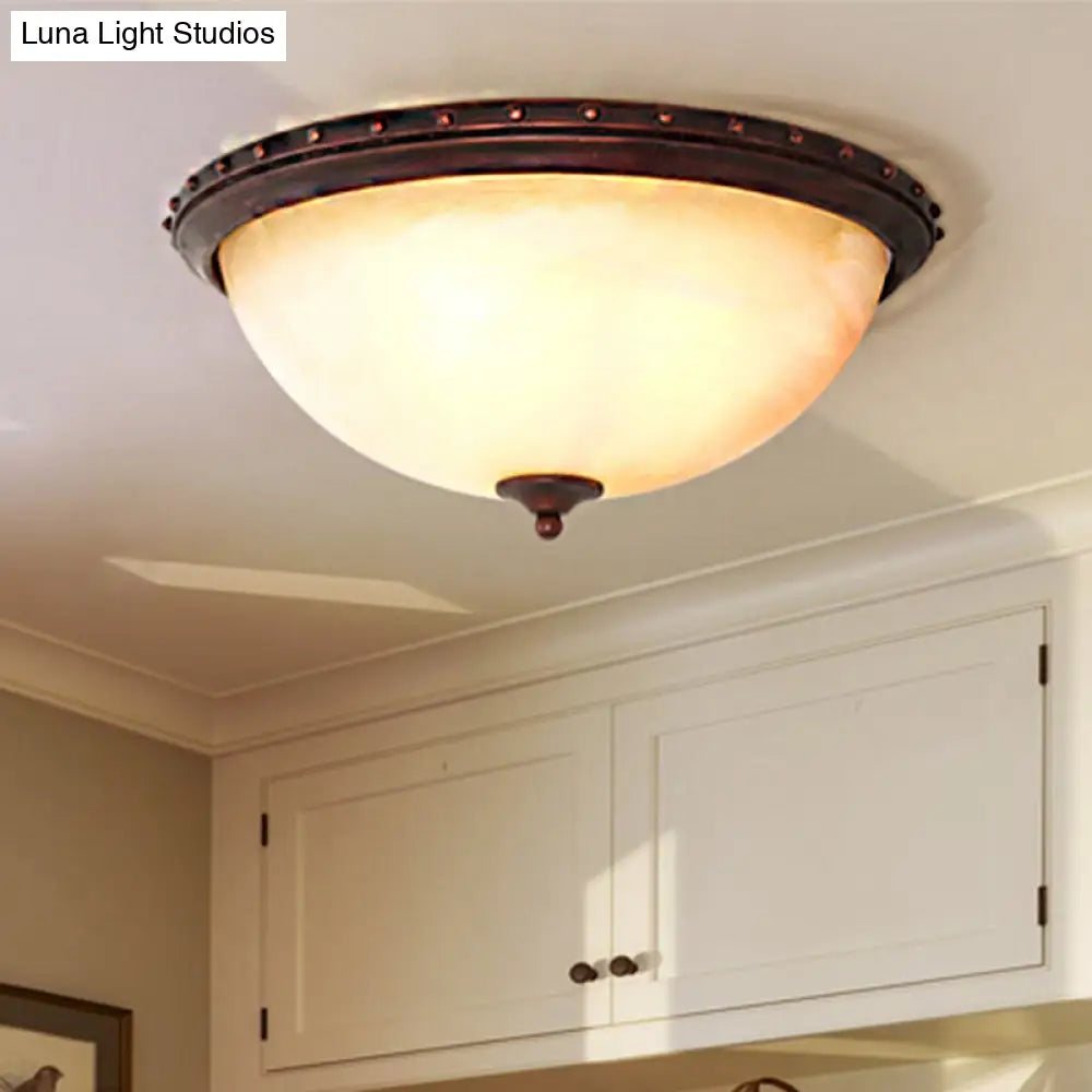 Lámpara de techo DecorBites™ de cristal blanco con diseño tradicional de montaje empotrado - Acabado bronce, 2/3 luces - Ideal para sala de estar, 15"/19" de ancho