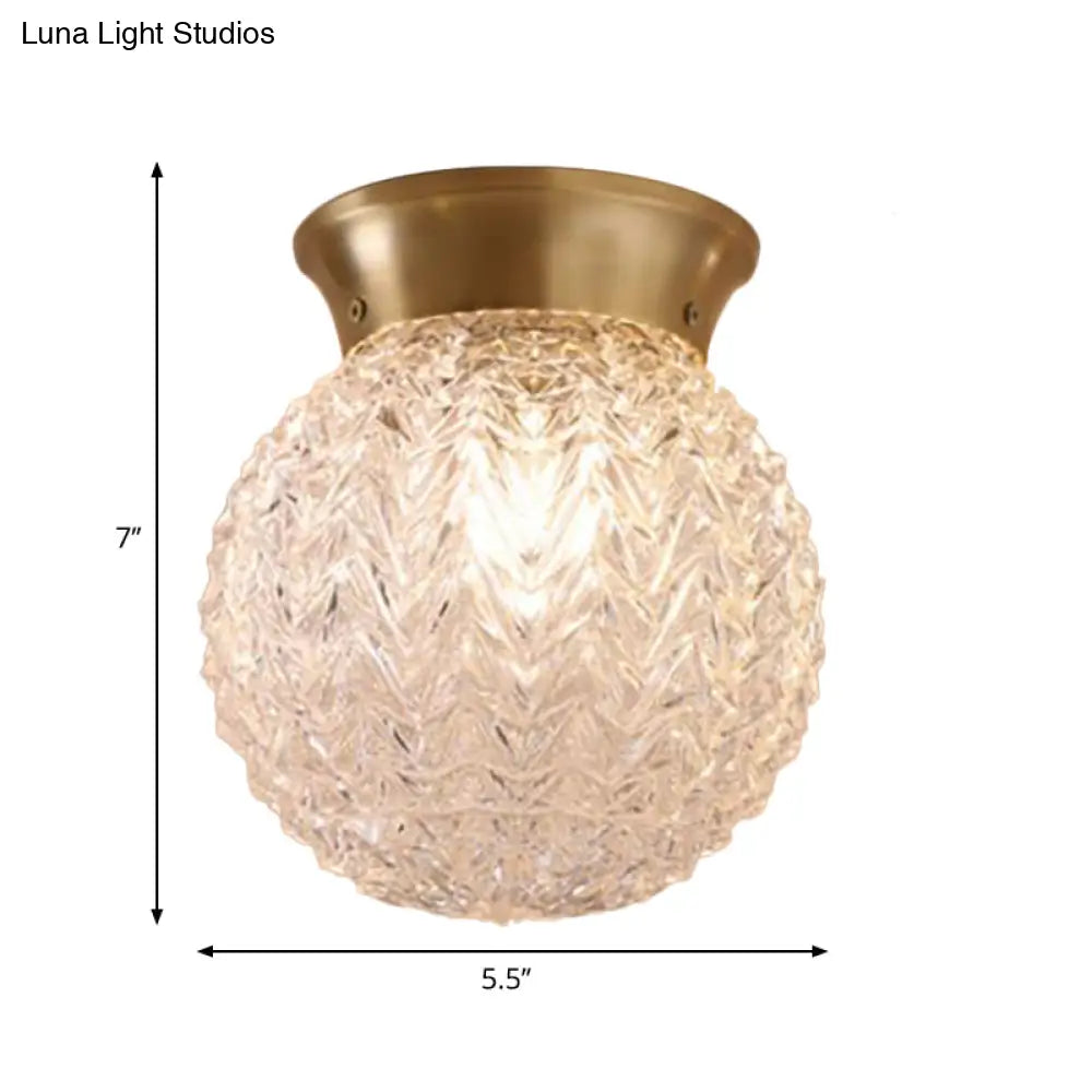 DecorBites™ DecorBites™ Brass Colonial Water Glass Ceiling Light Fixture - Bedroom Flush Mount