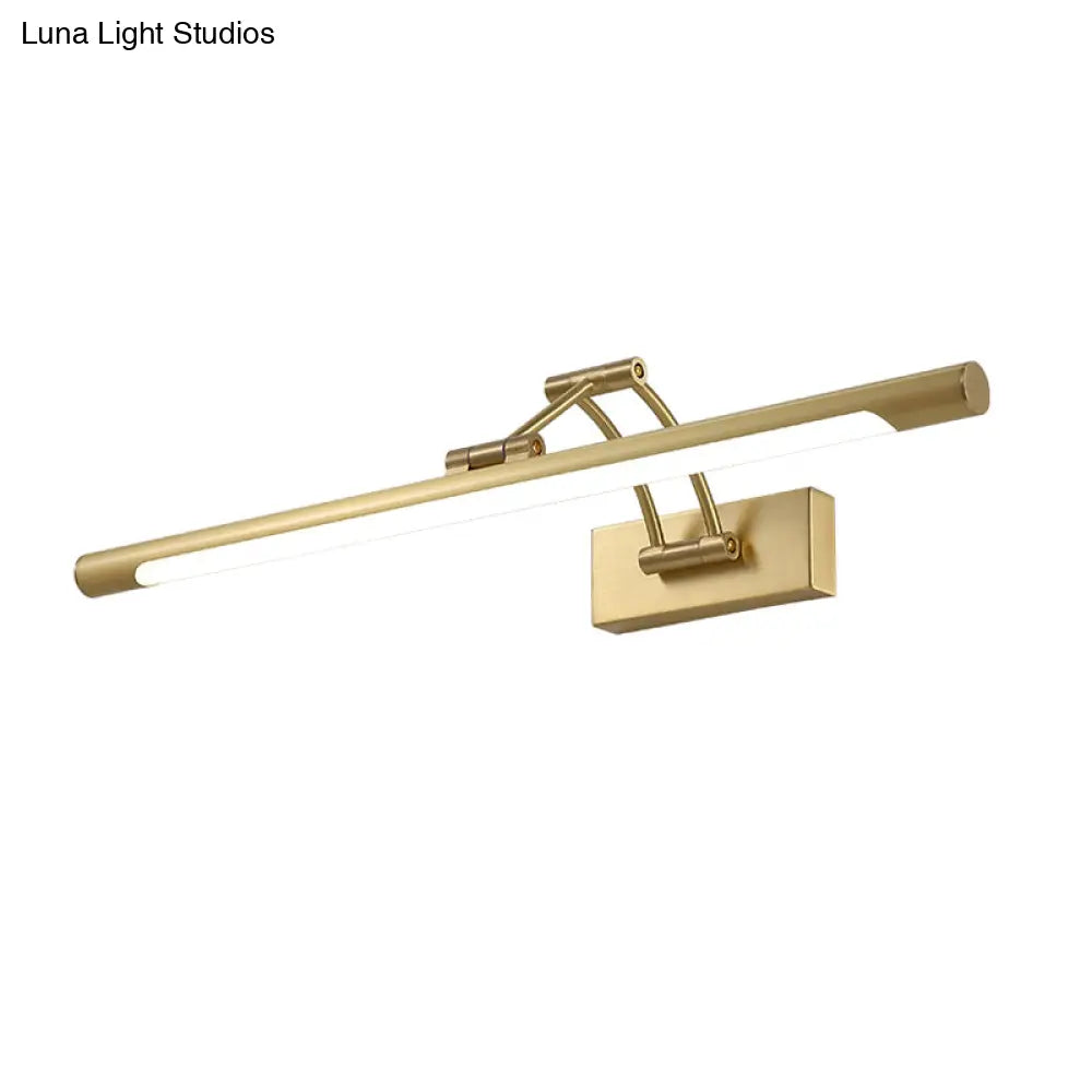 DecorBites™ Brass LED Swing Arm Wall Lamp - Minimalistic Vanity Light for Mirror Cabinet