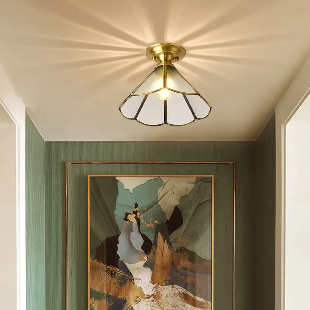 DecorBites™ Brass Scallop Semi Flush Mount Ceiling Light