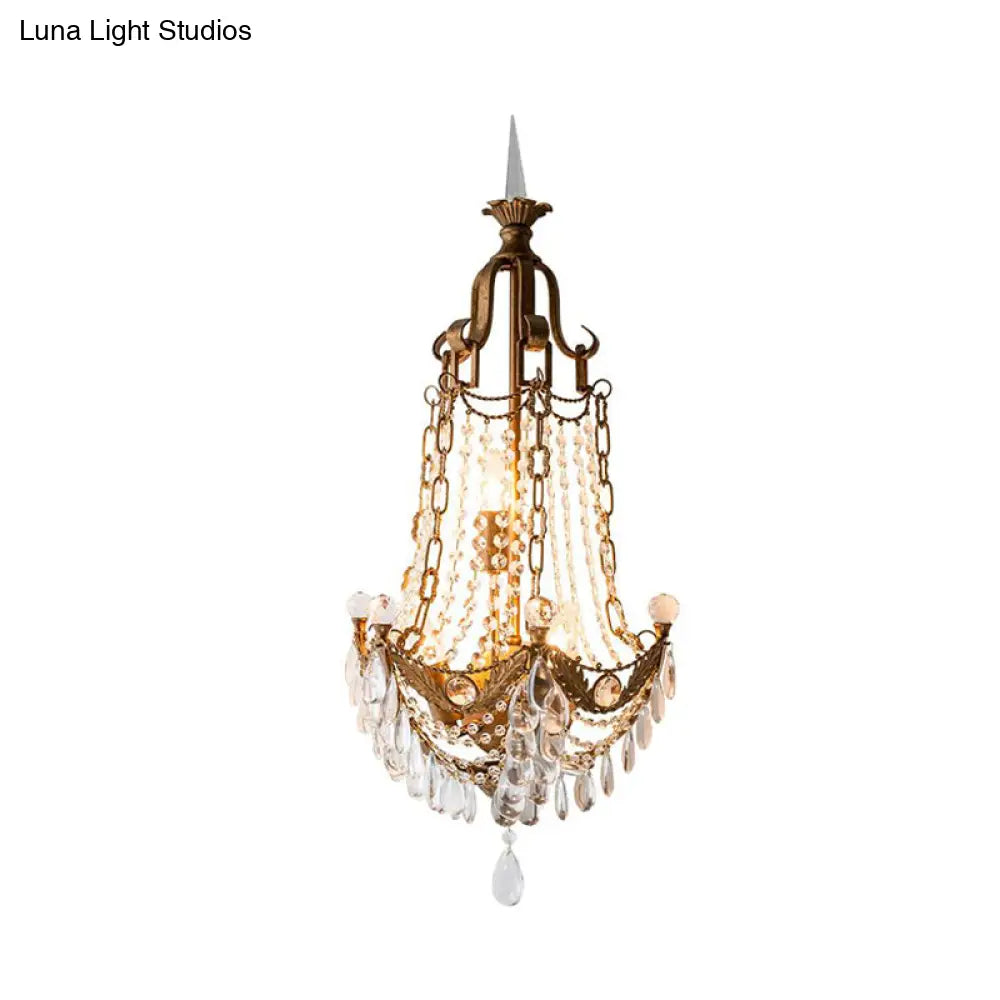 Aplique de pared con forma de gota de lluvia, de cristal bronceado, con 3 cabezales de estilo retro - Iluminación para salón