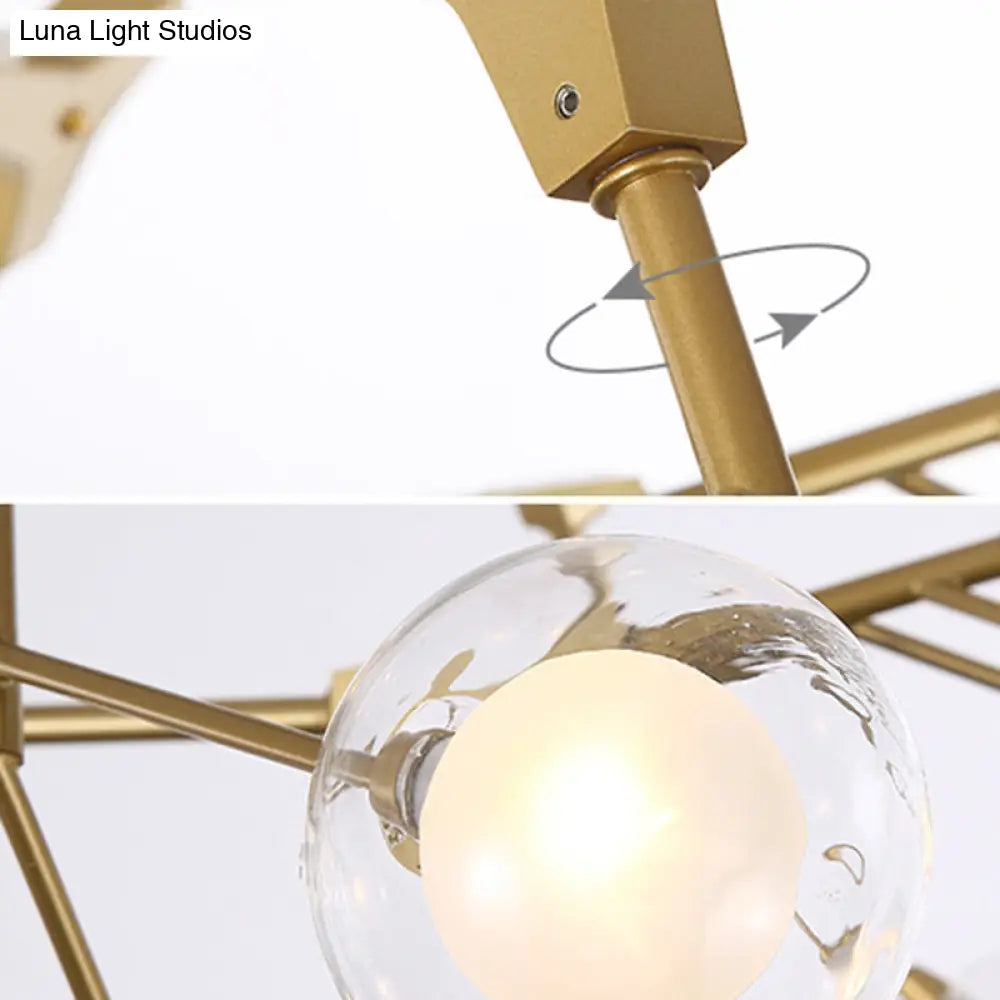 Bubble Ball Chandelier - Minimalist Double-Layer Glass White LED Pendant Light