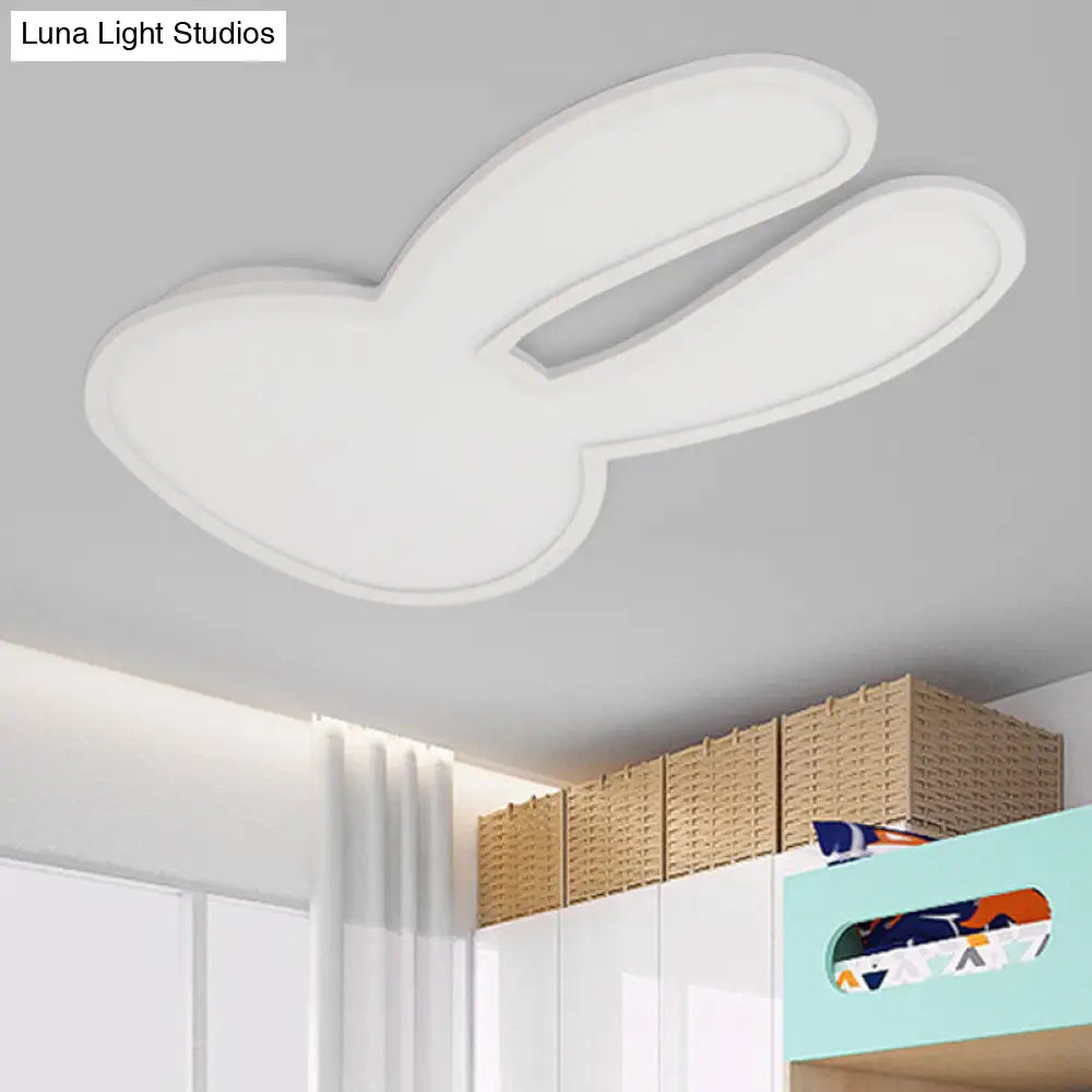 DecorBites™ Bunny Ceiling Lamp for Baby Girl's Room - Acrylic LED Mount Light with Eye-Care Technology