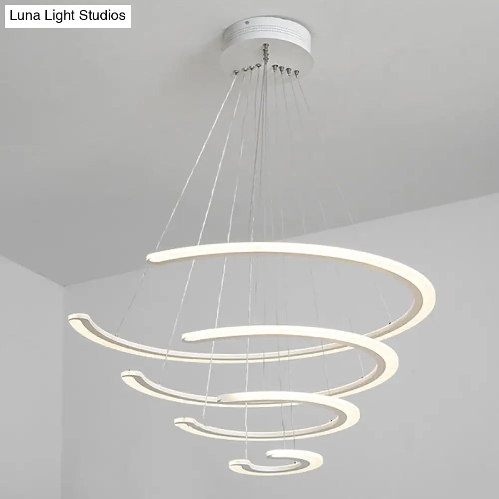 DecorBites™ C Ring Dining Room Chandelier Acrylic LED 1/2/3 Light Postmodern Ceiling Pendant in Warm/White/Natural Light
