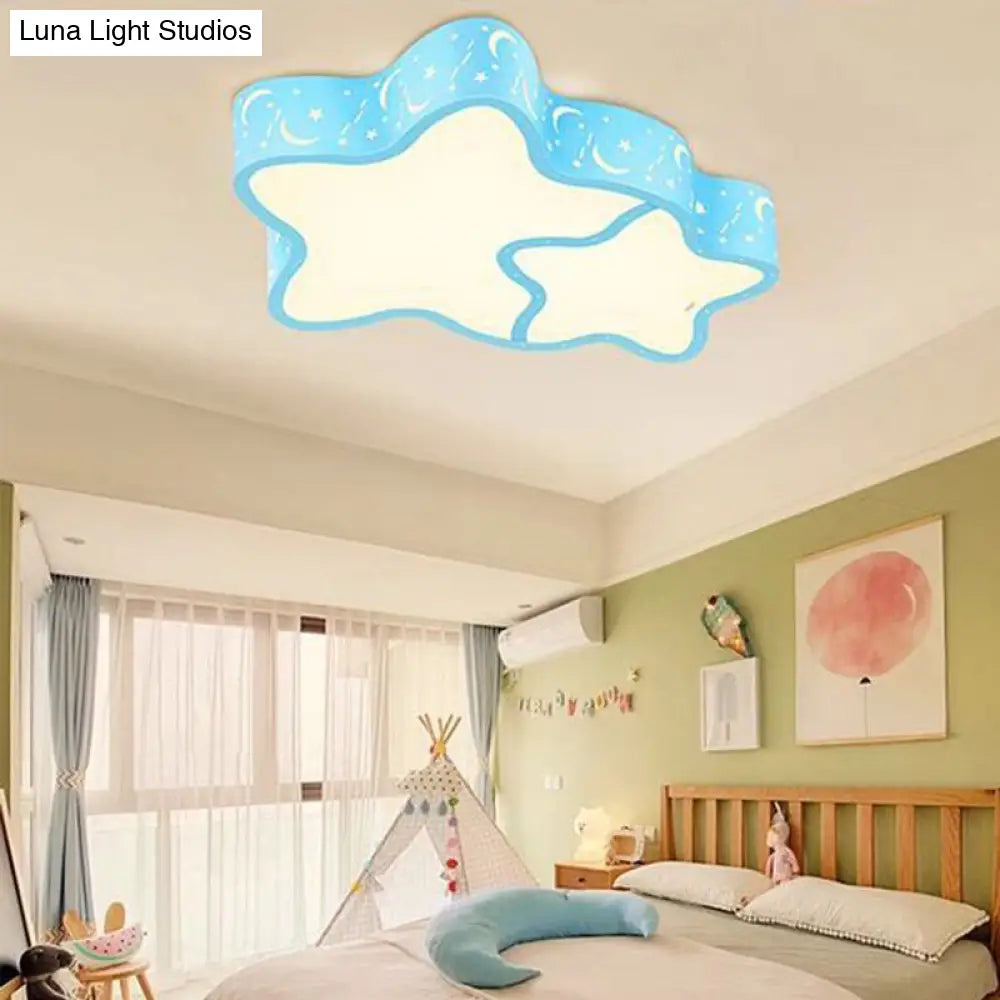 DecorBites™ Cartoon LED Flush Mount Ceiling Light for Classrooms - Star Shade Acrylic Fixture