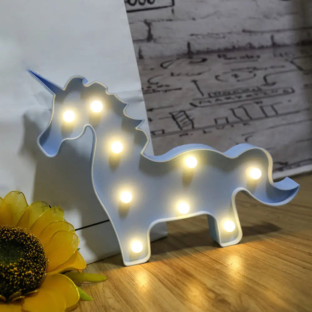 Cartoon LED Table Light: Plastic Battery-Powered Lamp for Bedroom