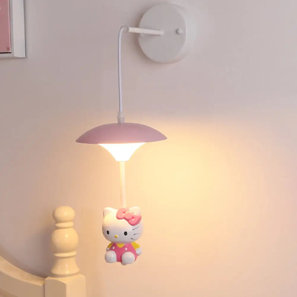 Lámpara de pared con forma de seta de dibujos animados, con LED acrílico, para montaje en pared - Pantalla blanca para habitación infantil