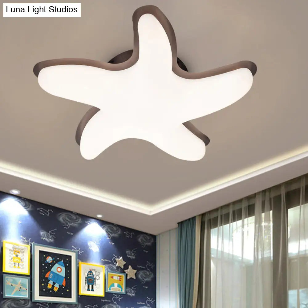 DecorBites™ DecorBites™ Children's Starfish LED Nursery Ceiling Light - Grey/Pink/Yellow Flush Mount Fixture