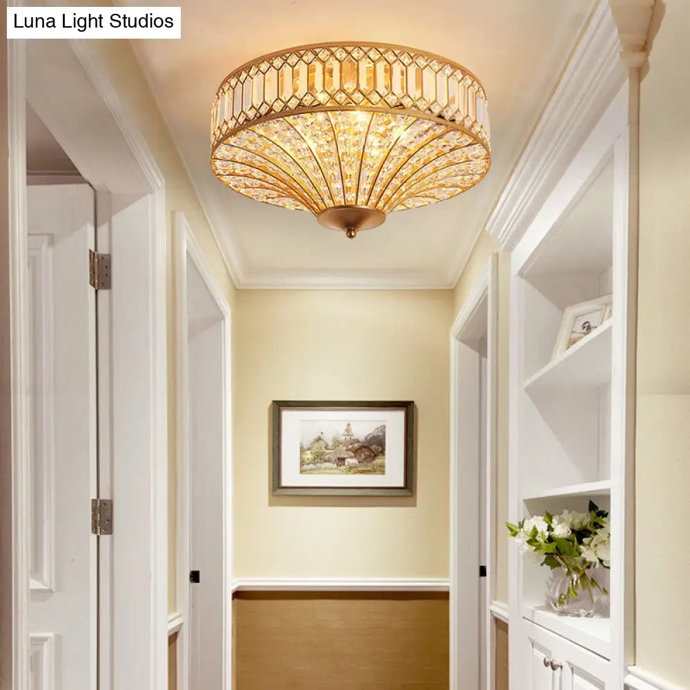 DecorBites™ DecorBites™ Chinese Style 5-Light Bedroom Ceiling Lamp in Flared Crystal Flush Mount Design - Gold Finish"
This revised product title shortens the length while still effectively conveying the key specifications and details of the item.