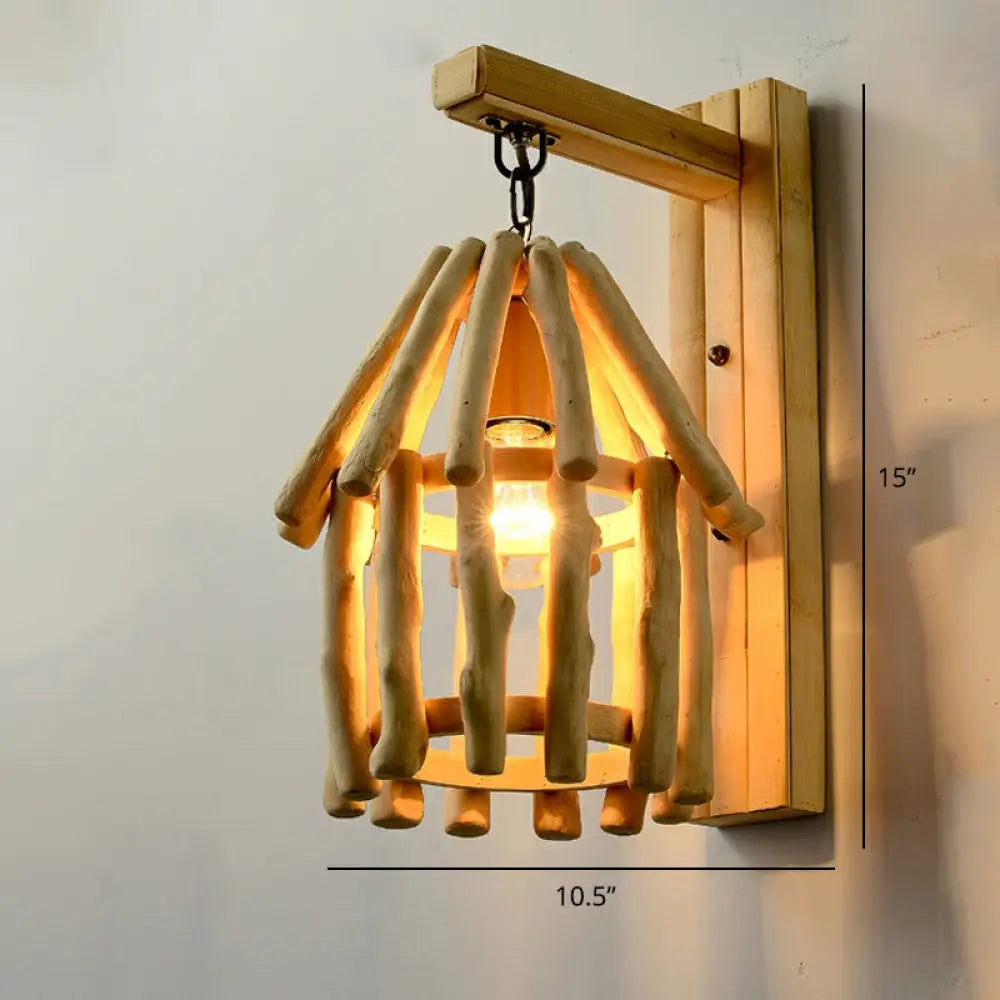 Chinese Style Bamboo Wall Light – Single Restaurant Wall Hanging Lamp