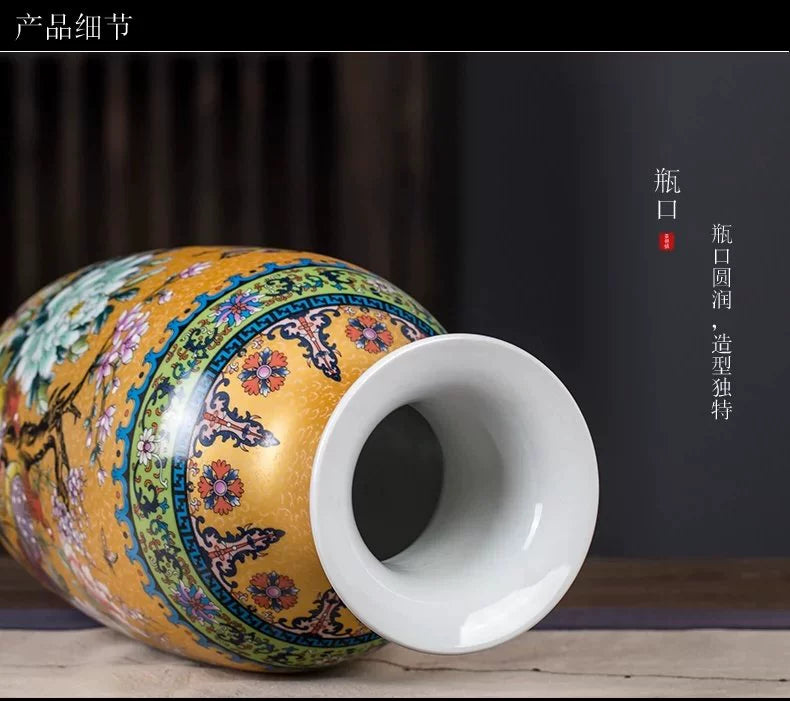 Chinese Style Enamel Colored Vase Decoration - A - Vase