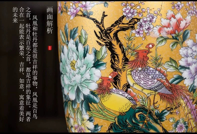 Chinese Style Enamel Colored Vase Decoration - A - Vase