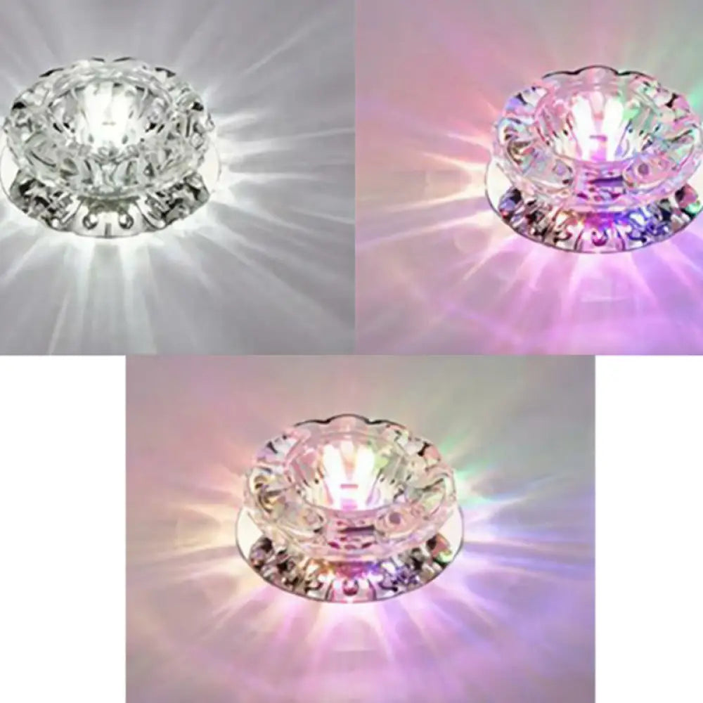DecorBites™ DecorBites™ Clear Crystal Flower LED Flush Mount Light for Hallway Ceiling