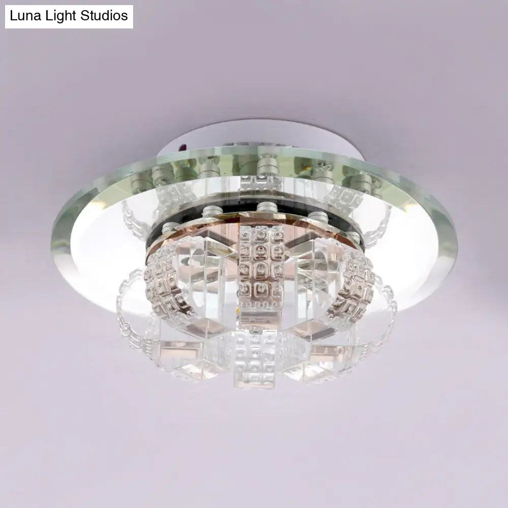 DecorBites™ Clear Crystal Flush Mount Ceiling Light - Round Fixture
