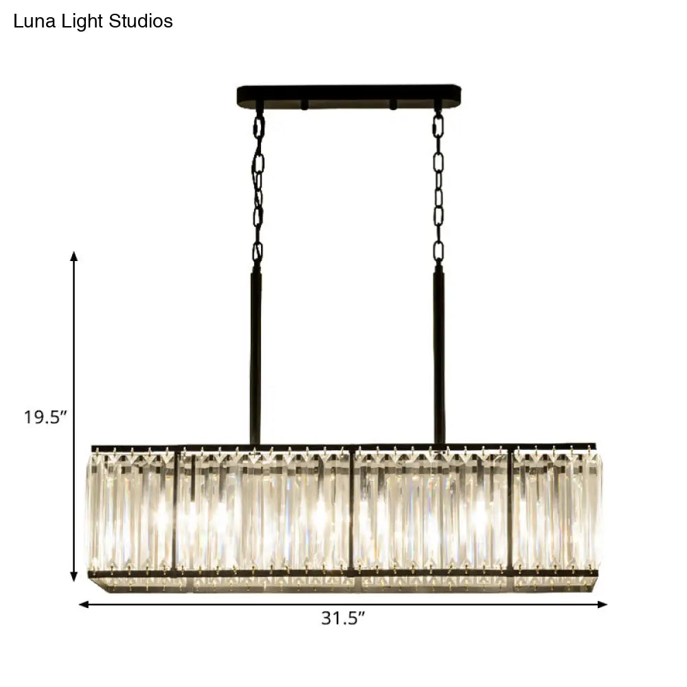 DecorBites™ Clear Crystal Island Pendant Light with 5 Bulbs for Modern Dining Rooms