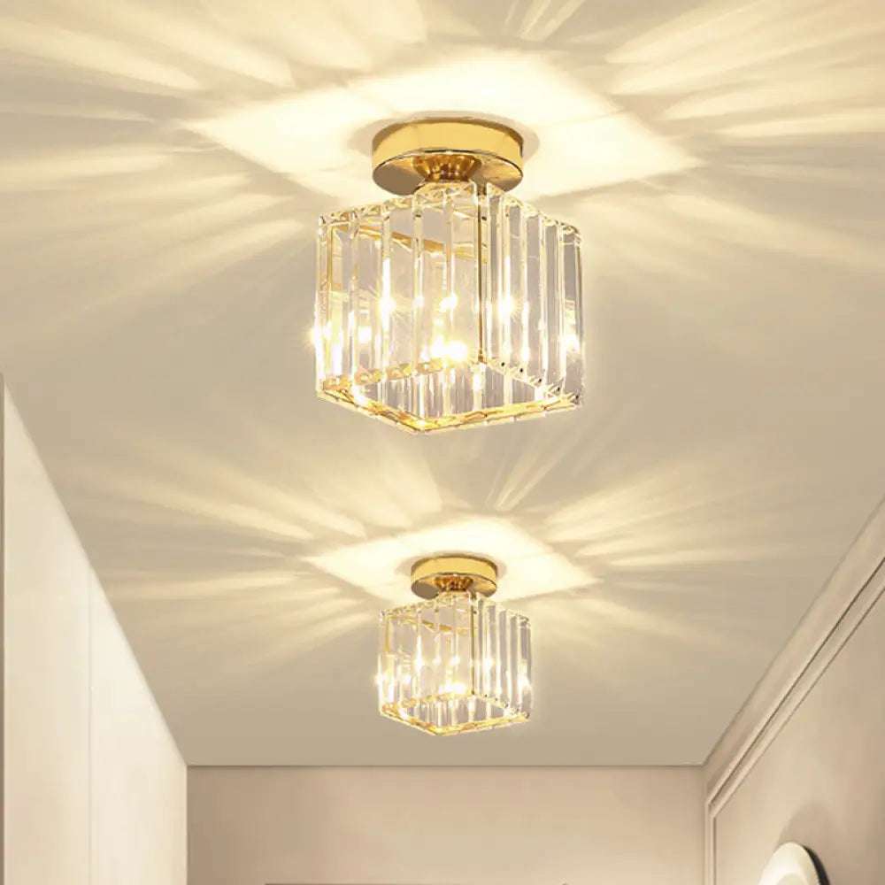 DecorBites™ DecorBites™ Clear Crystal Semi Flush Mount Modern Ceiling Light for Hallway