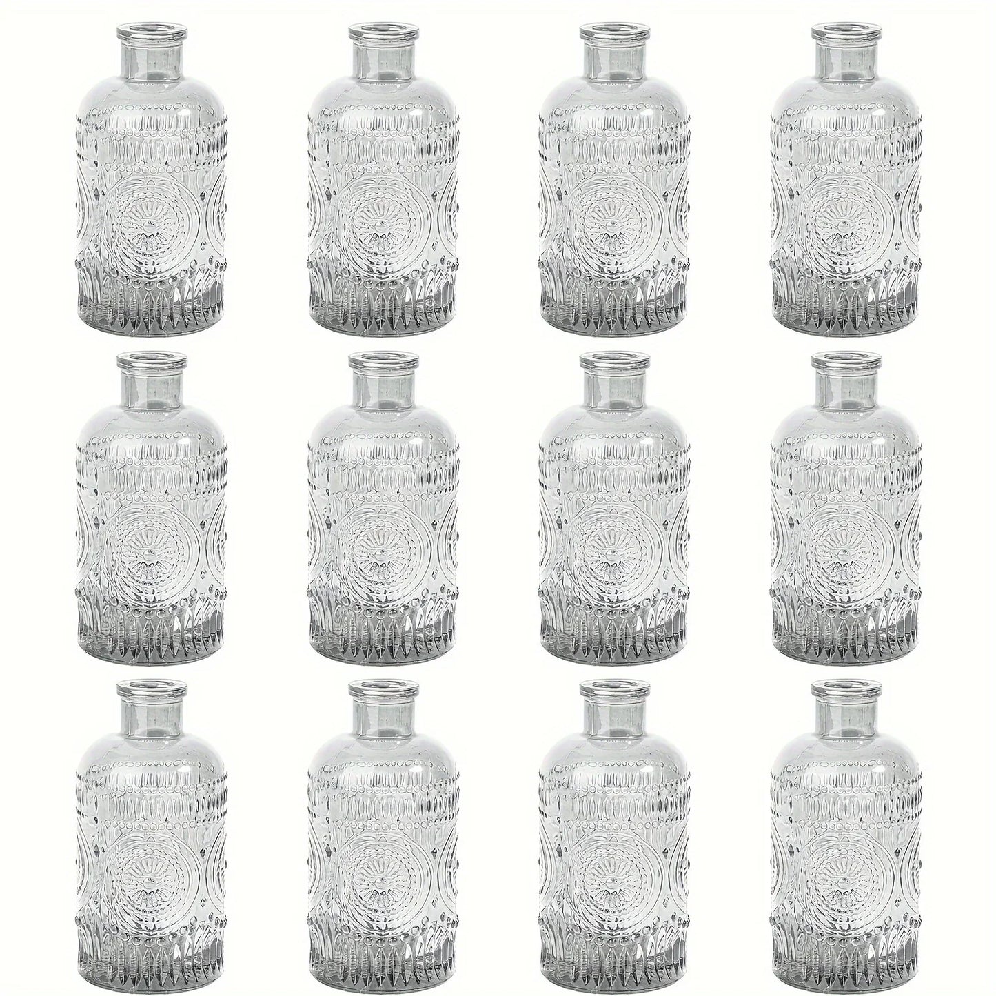 Clear Glass Bud Vases Set - 12 Pieces - Clear-12pcs / United States - Vase