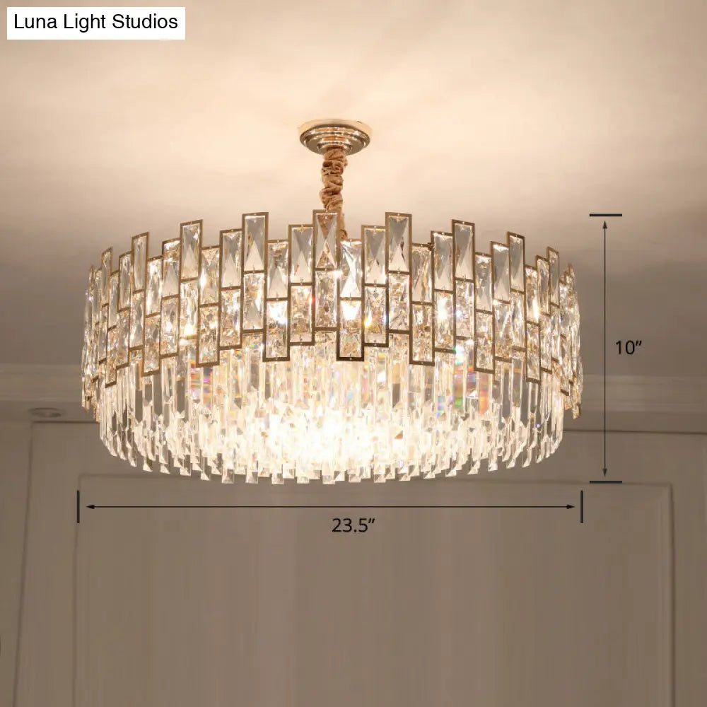 Clear K9 Crystal Chandelier: Modern Suspension Light for Dining Room