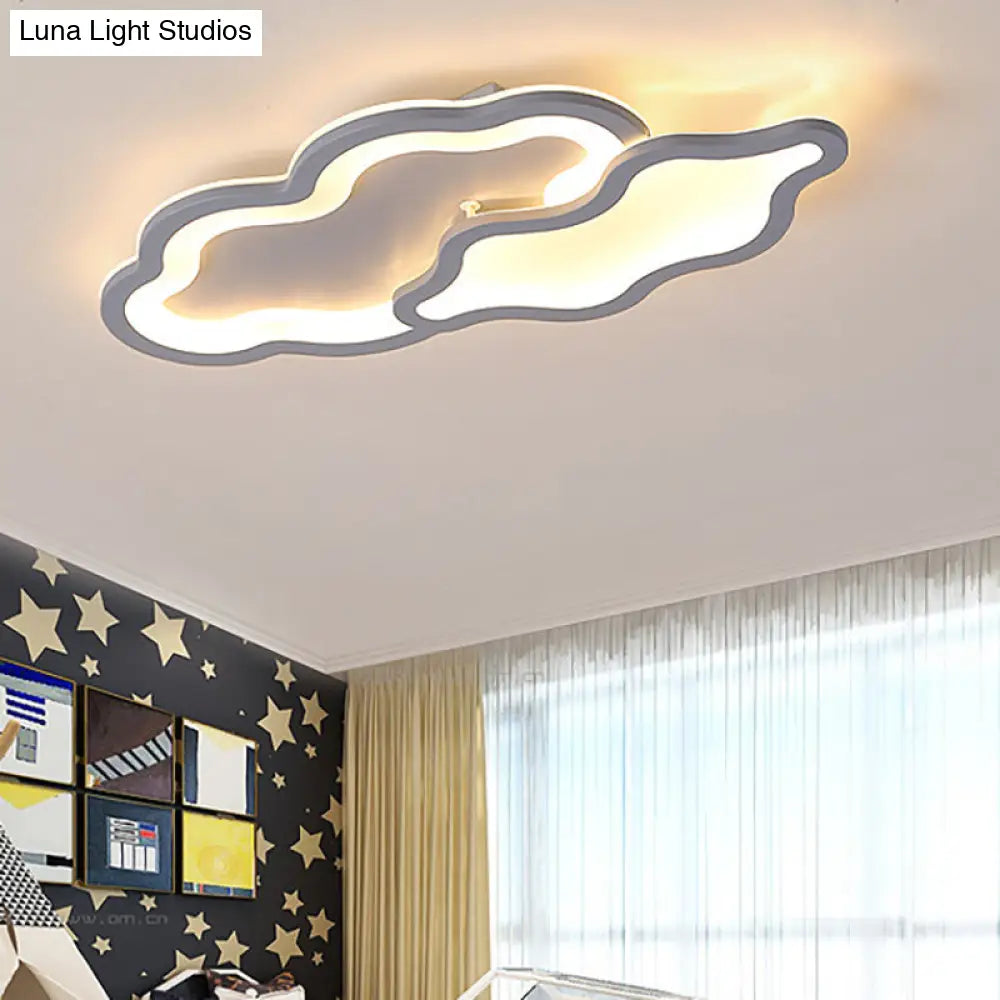 DecorBites™ Cloud-Themed Ceiling Light Fixture for Kindergarten - Grey Flush Mount Acrylic Design