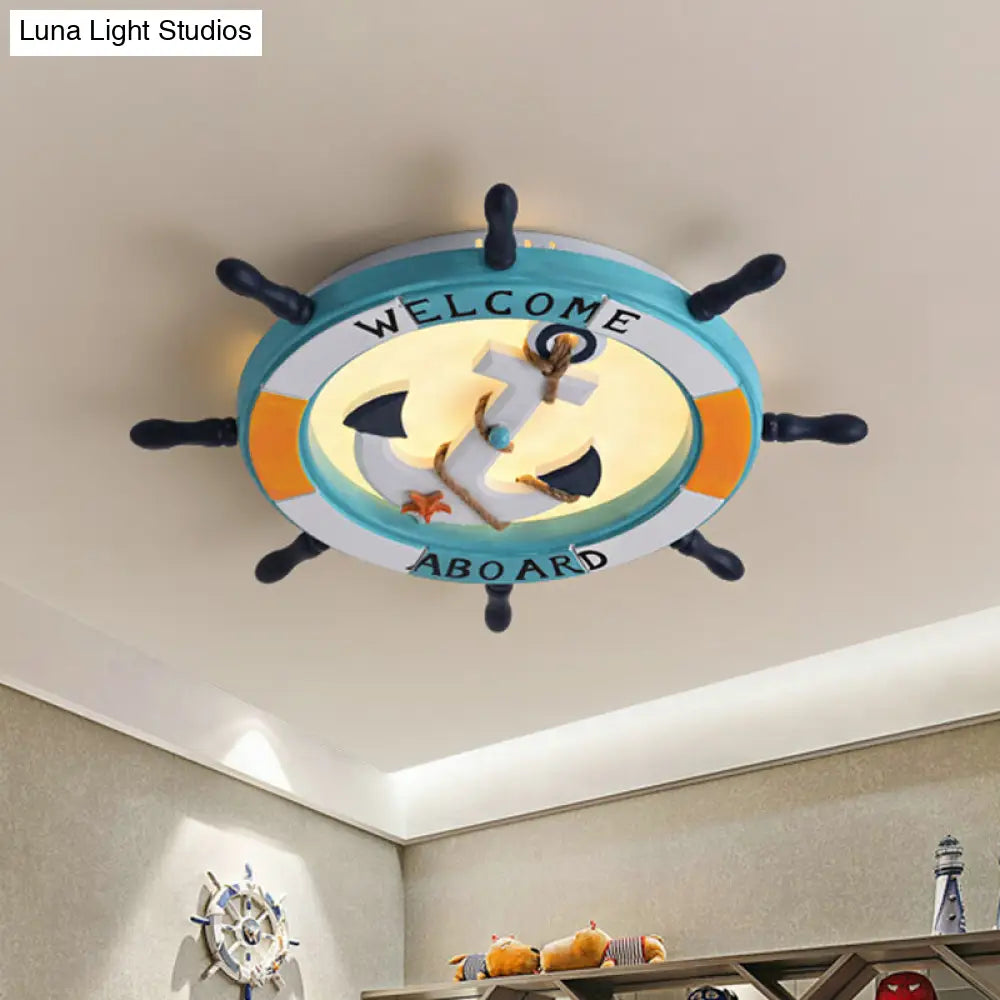 DecorBites™ Coastal LED Acrylic Ceiling Flush Lamp in White/Orange/Blue for Bedroom