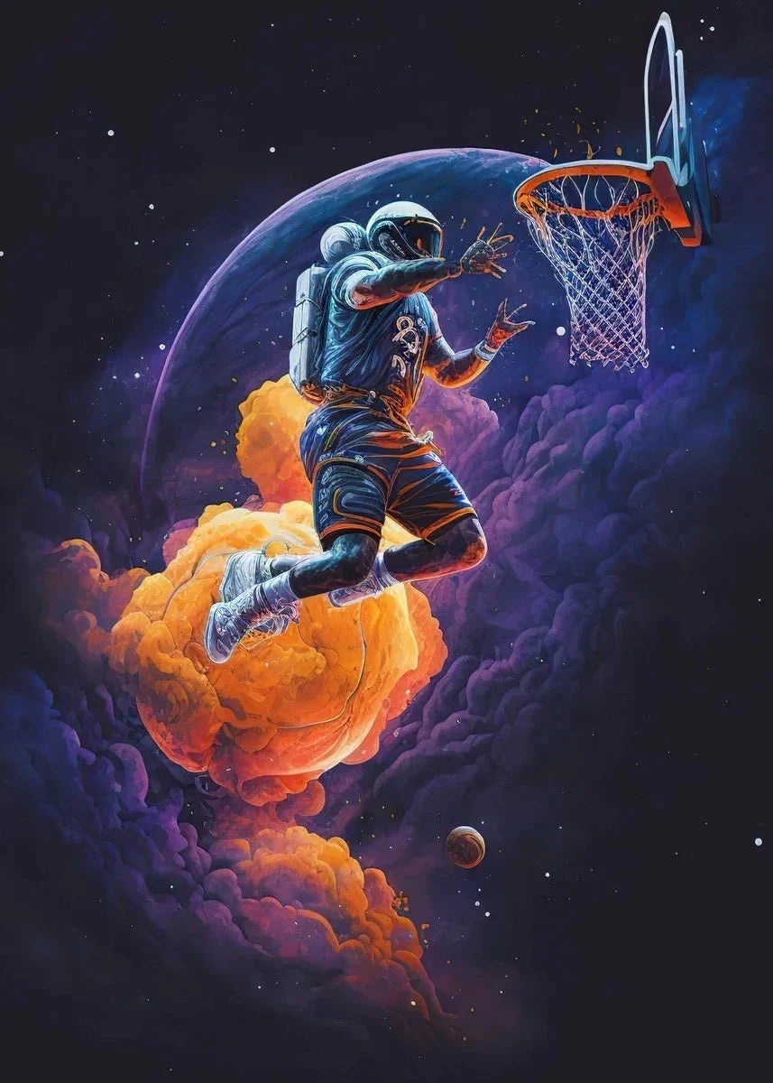 Colorful Nordic Basketball Sports Posters for Boys - K / 30X40cm No Framed - Posters