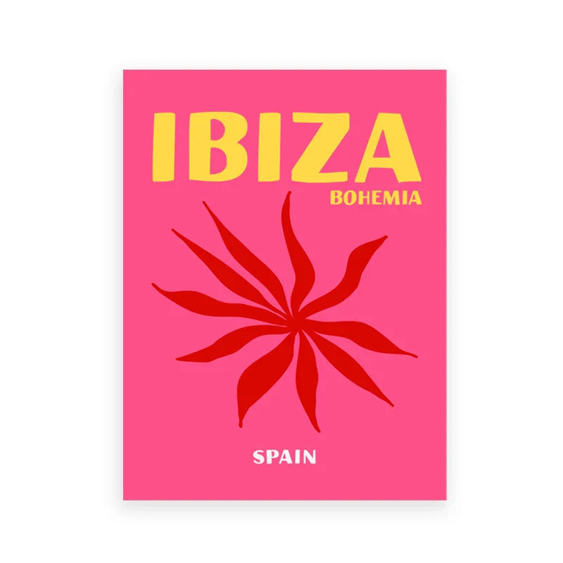 Colorful Travel Posters - Miami Ibiza Mykonos - Posters