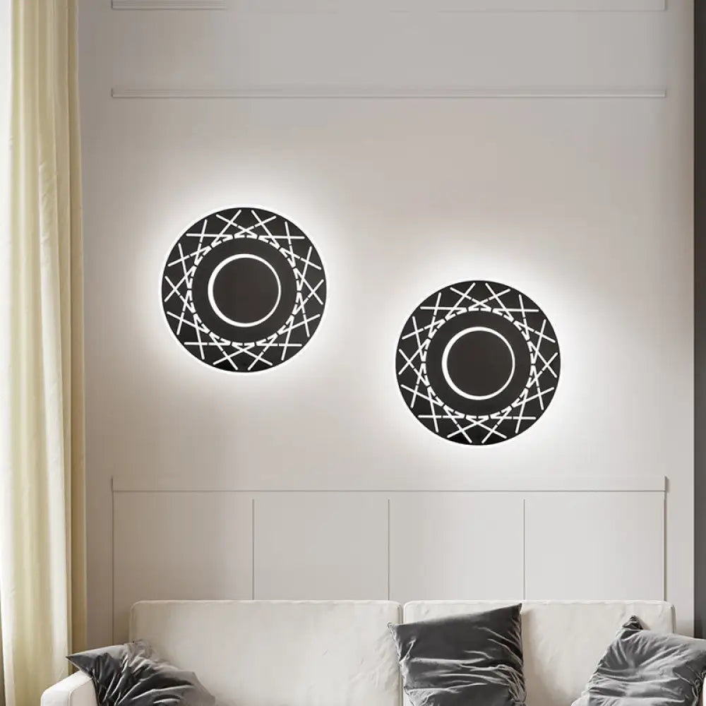 Aplique de pared contemporáneo DecorBites™ de acrílico: Aplique LED blanco y negro para sala de estar - Luz cálida/blanca
