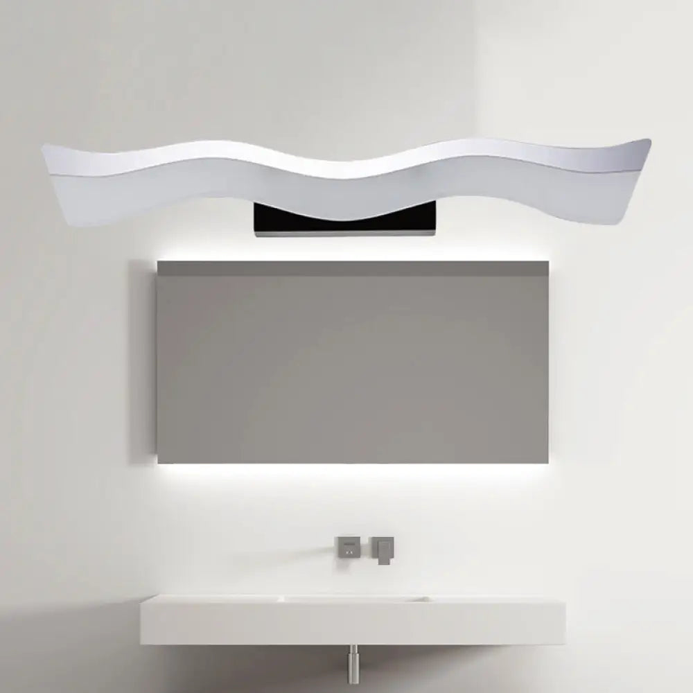 Aplique de pared LED acrílico contemporáneo para tocador - 17"/23" de ancho, luz cálida/blanca