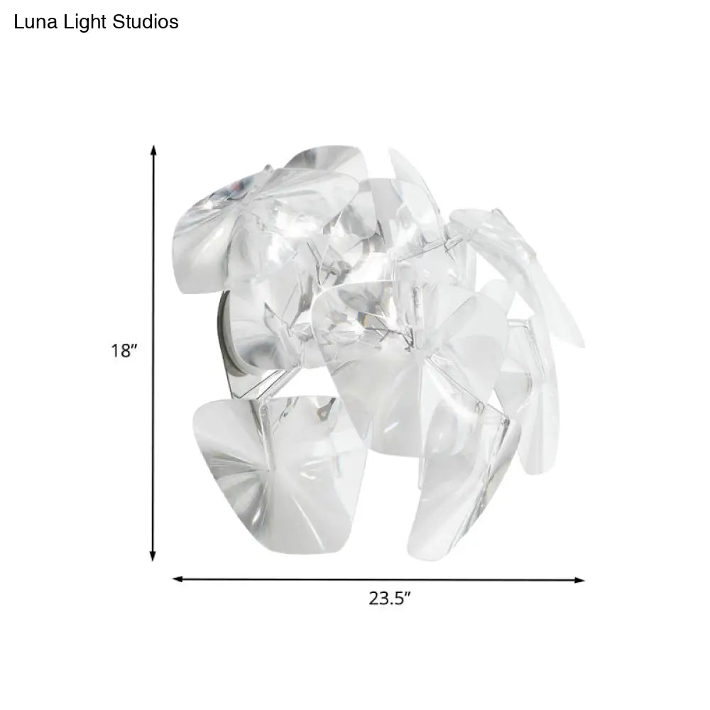 Aplique de pared DecorBites™ contemporáneo de acrílico con un solo cabezal para restaurantes - Transparente