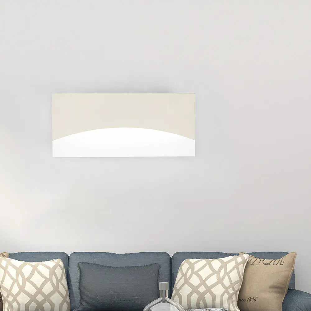 Aplique de pared contemporáneo DecorBites™ de acrílico – Aplique rectangular de mesilla de noche en blanco/dorado, luz blanca cálida
