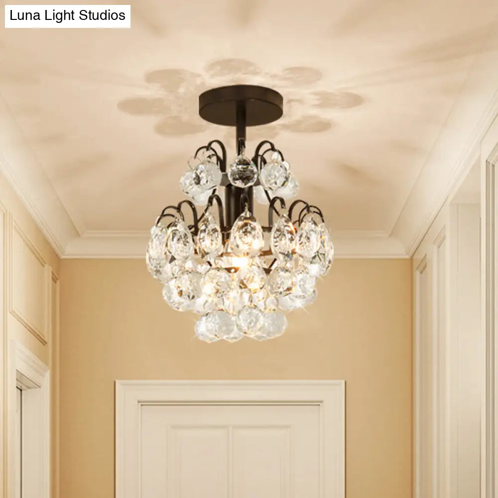 Lámpara de techo DecorBites™ contemporánea con brazo curvo - Metal, 1 luz, montaje semiempotrado - Oro/Negro