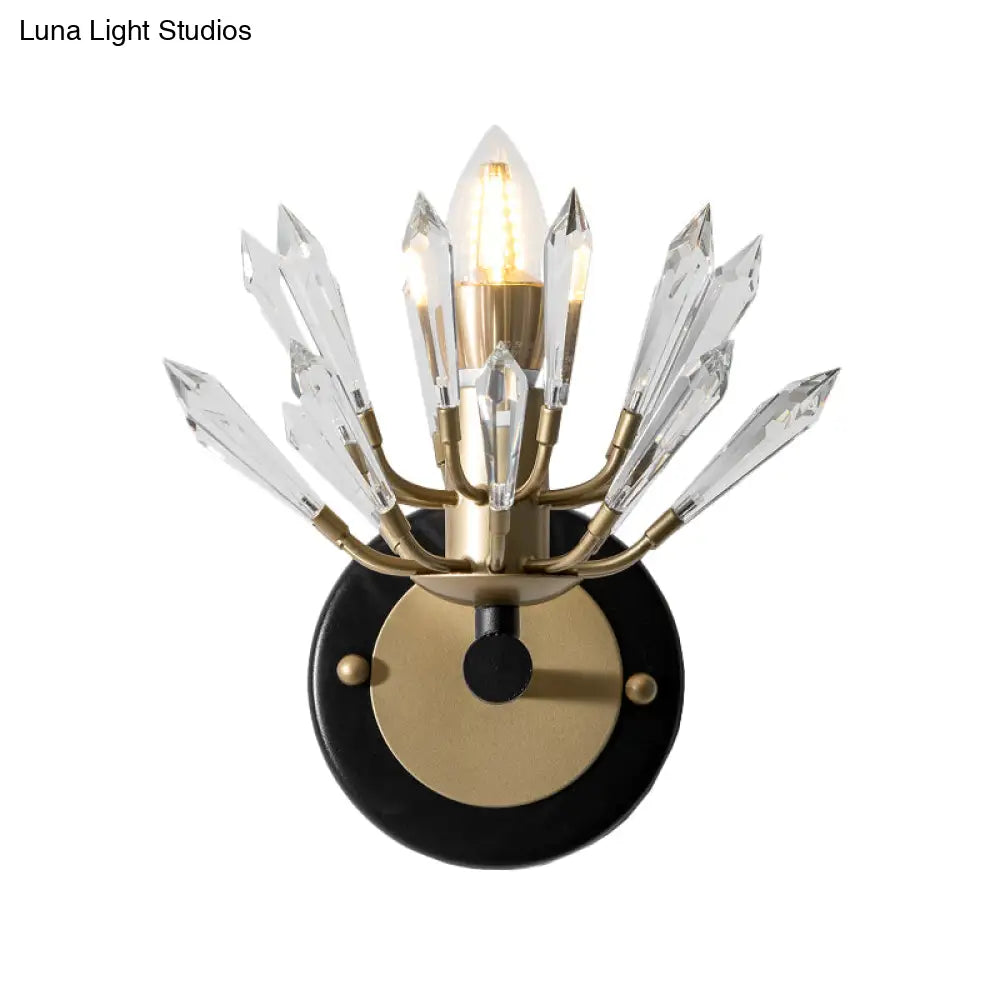 Aplique de pared DecorBites™ Sputnik de cristal contemporáneo negro y dorado