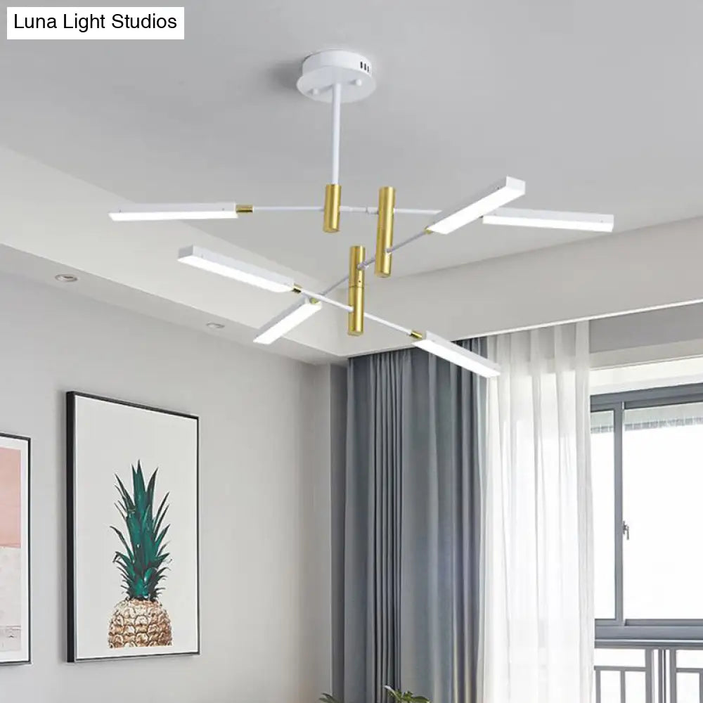 Contemporary Black/Gold or White/Gold Acrylic Chandelier - Sputnik Ceiling Light (4/6-Light) - Third Gear