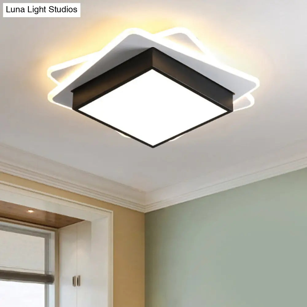 DecorBites™ DecorBites™ Contemporary Black LED Flush Mount Ceiling Light with Warm/White Lighting