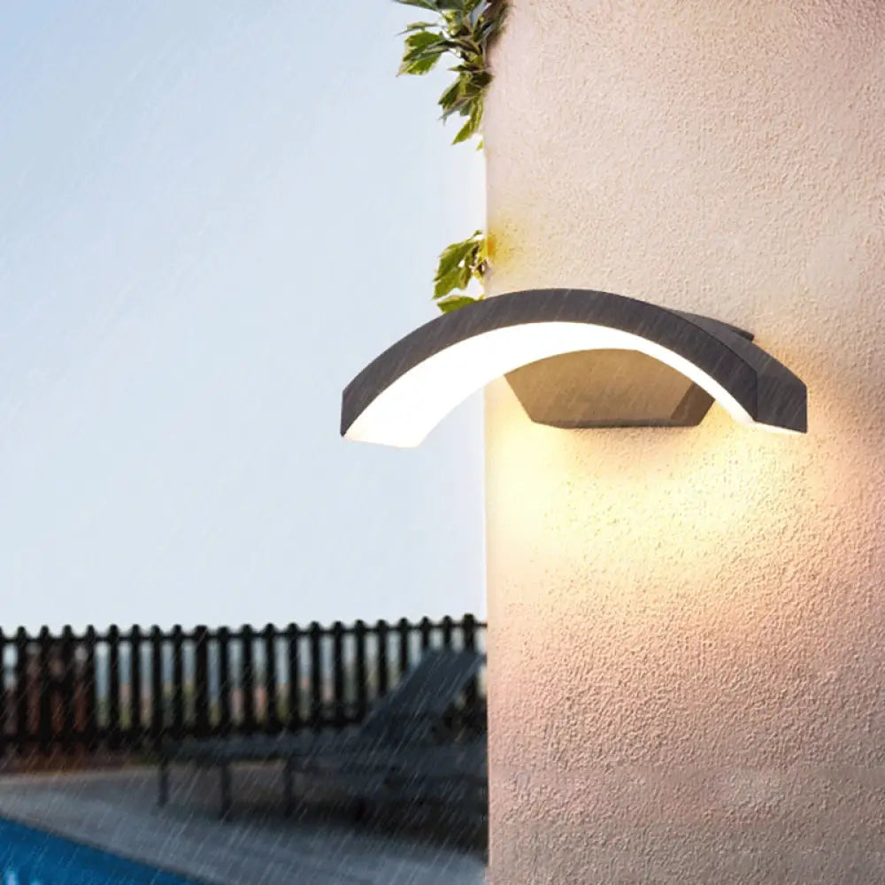 Aplique de pared LED negro contemporáneo DecorBites™ para patio - Aplique de montaje empotrado